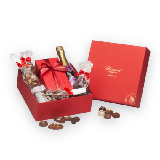 Луксозна подаръчна кутия за всеки повод. Повече от килограм вкусни шоколадови изкушени, ръчно приготвени за твоя празник.